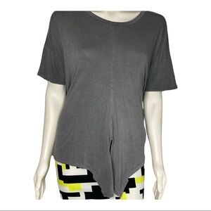 Short sleeve tie lower front top